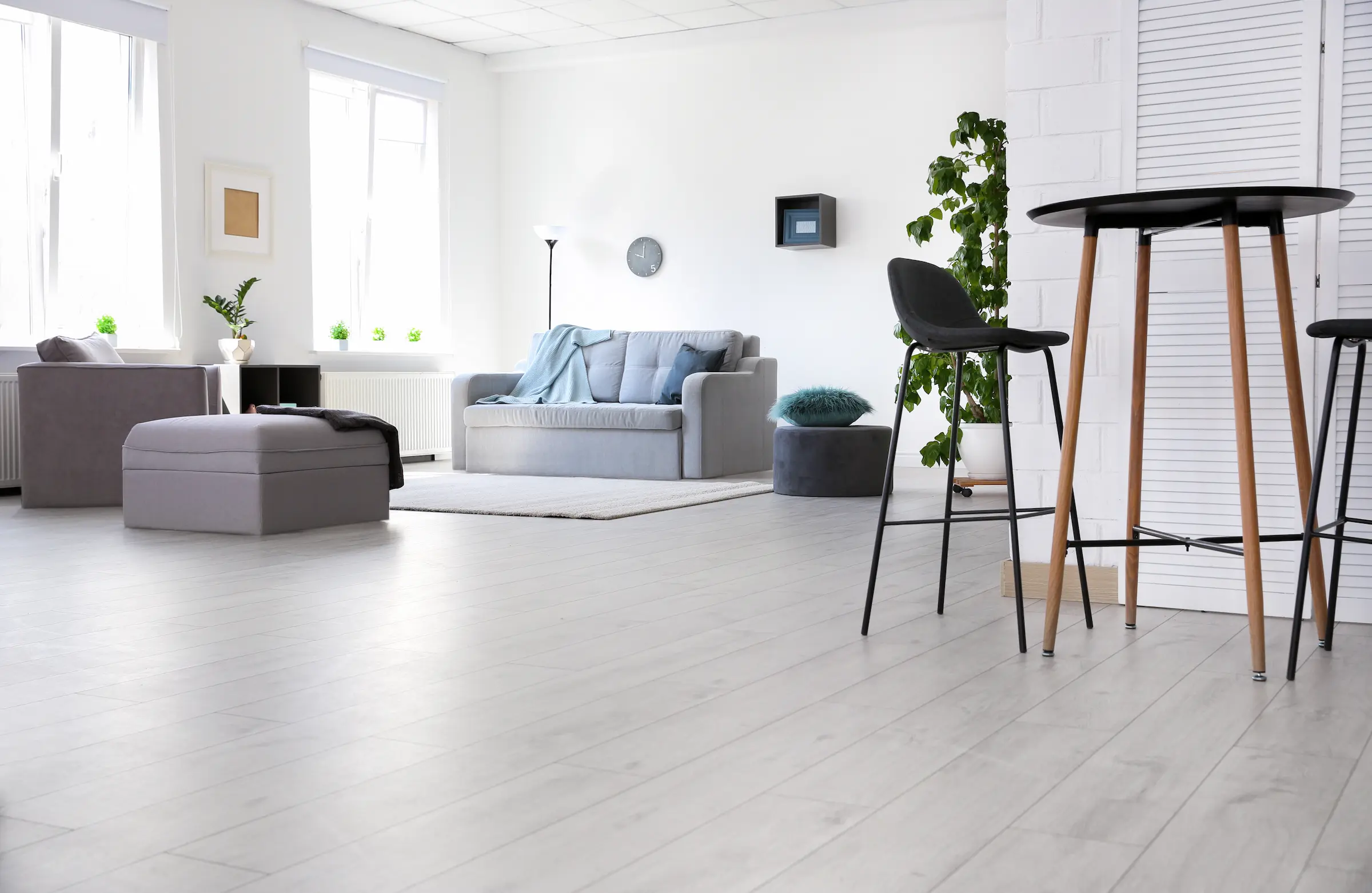 Minimalist apartment interior design with modern